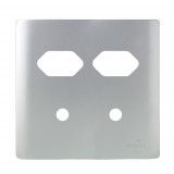Placa p/ 2 Tomadas + 2 Furos 4x4 - Novara Prata
